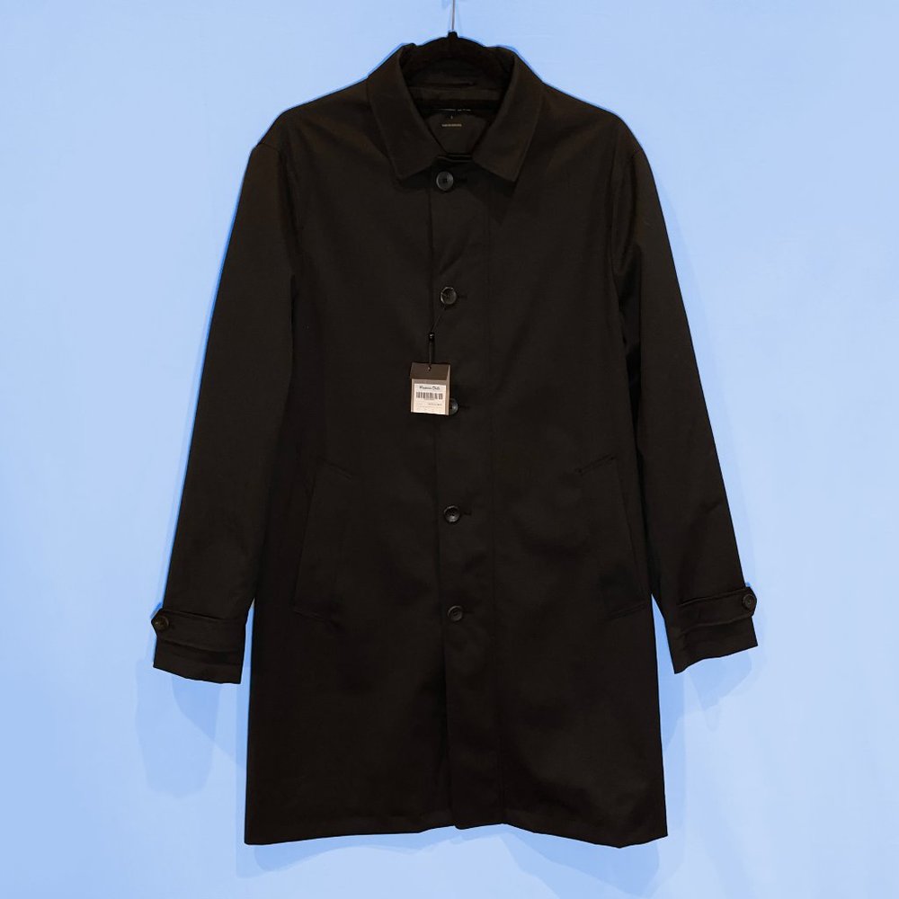 NWT Massimo Dutti Men's Trench Coat, Wool Blend, Waterproof